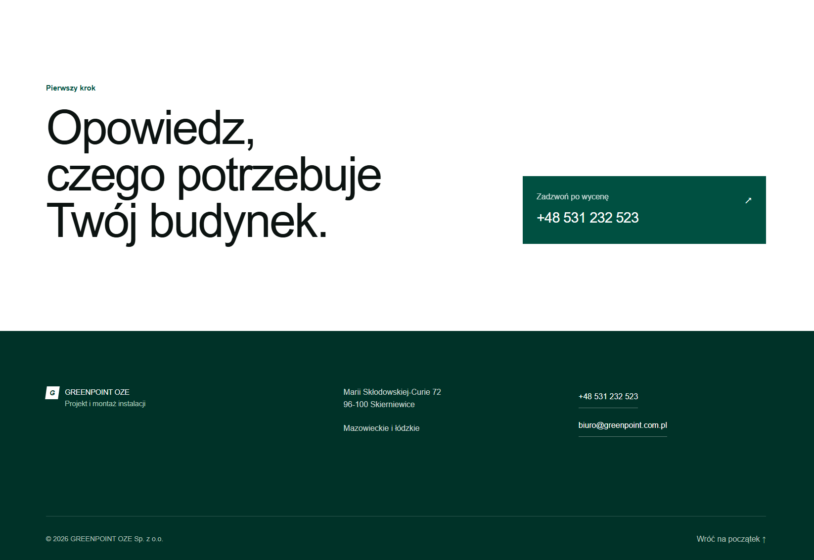 Green Point: widok projektu