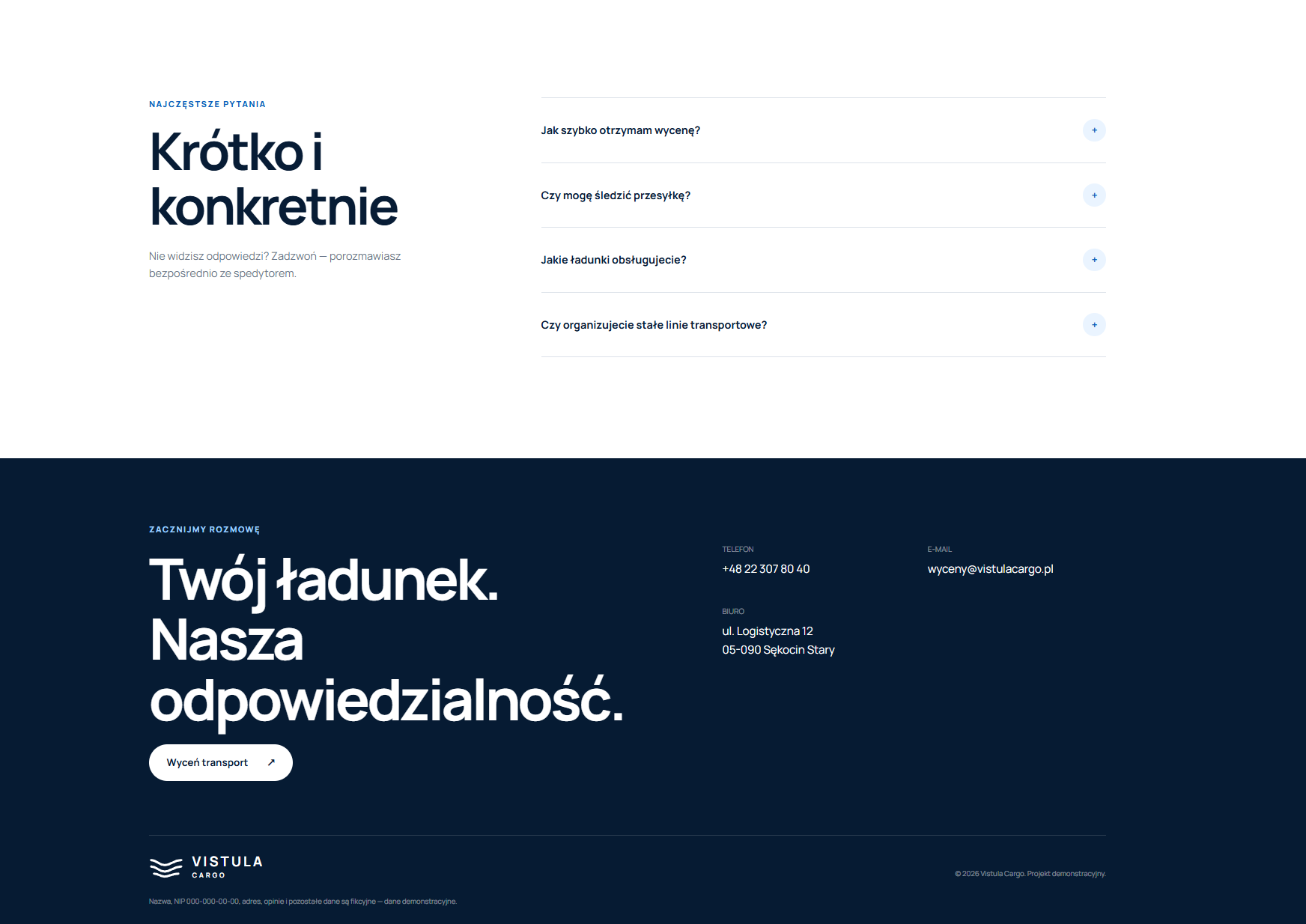 Vistula Cargo: widok projektu