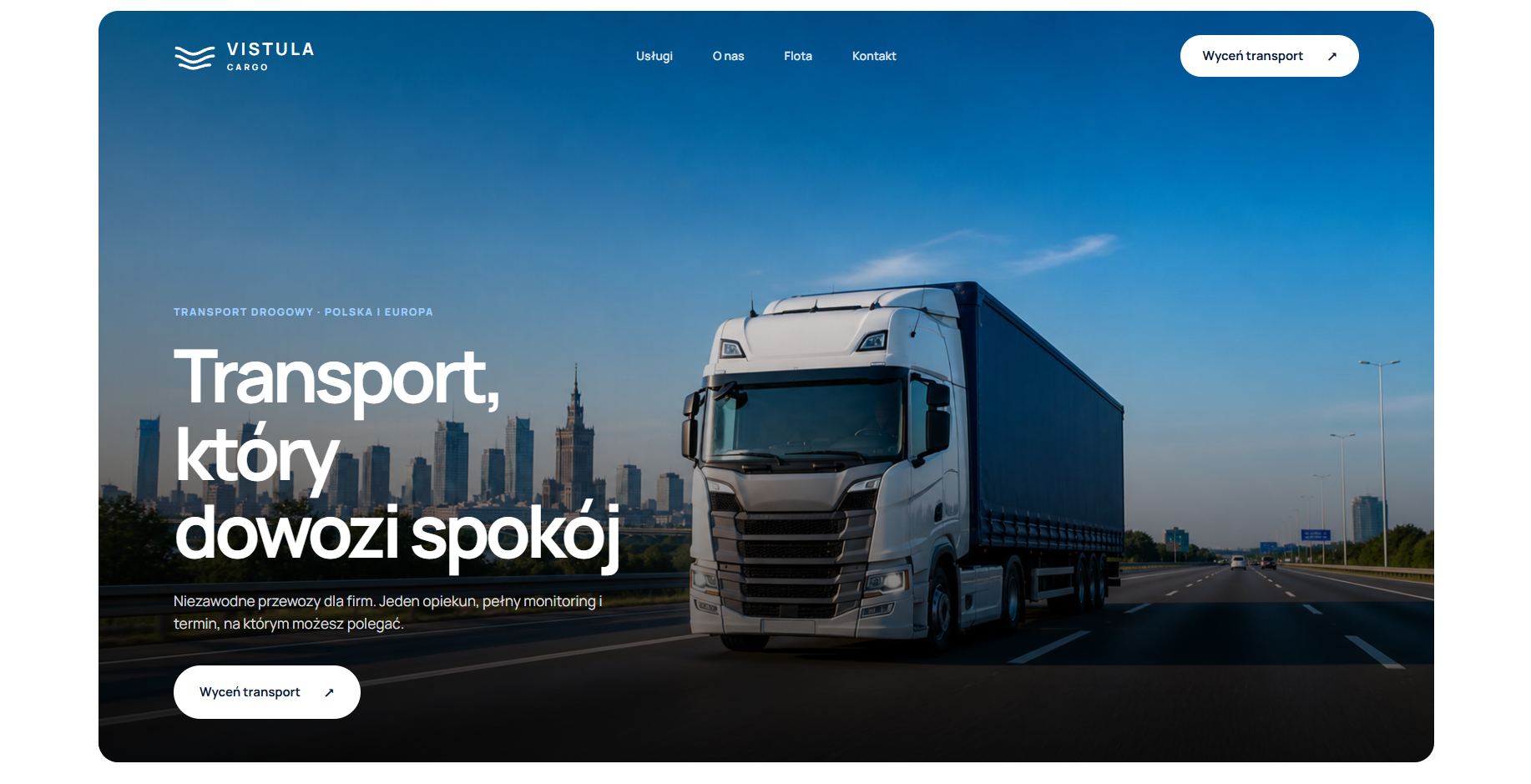 Strona internetowa Vistula Cargo — projekt REDFORD