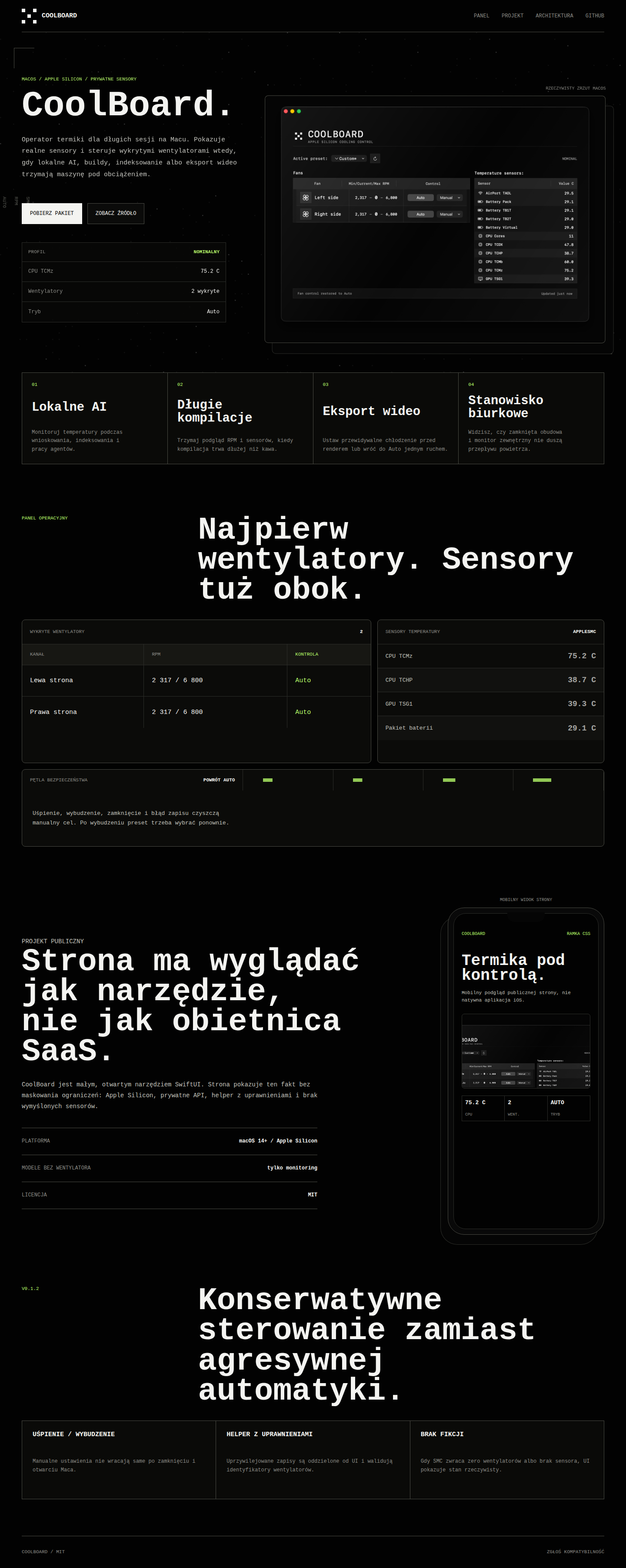 CoolBoard — panel chłodzenia Apple Silicon